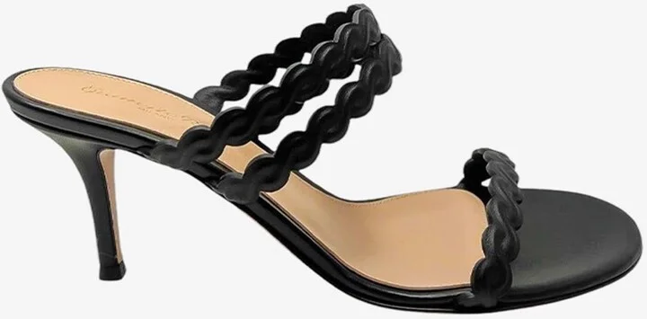70 Scalloped Leather Mules
