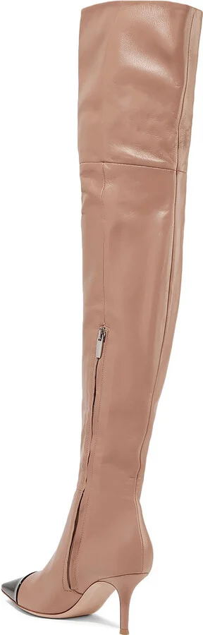 70 Two-Tone Leather Over-The-Knee Boots - Image 4