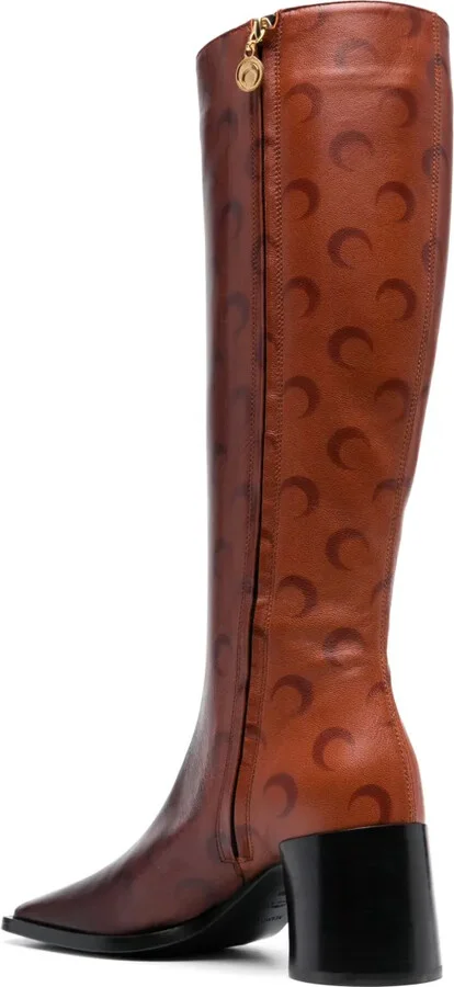 70mm Airbushed-Leather Knee Boots - Image 3