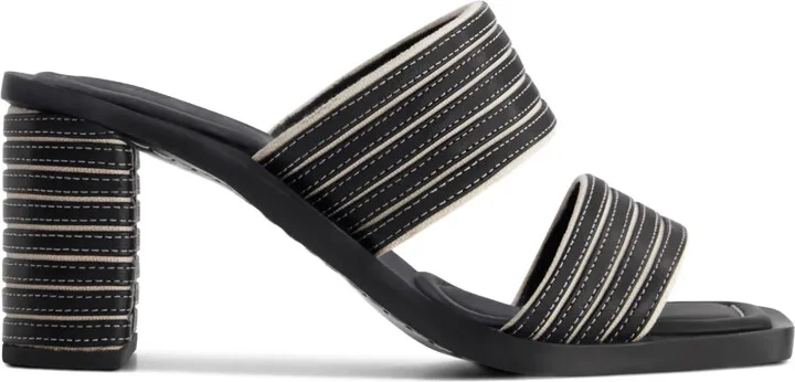 70mm Bari striped double strap sandals