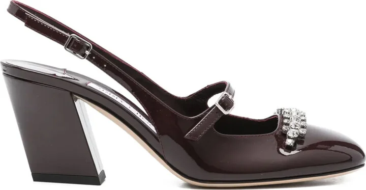 70mm Belinda crystal-embellished slingback pumps