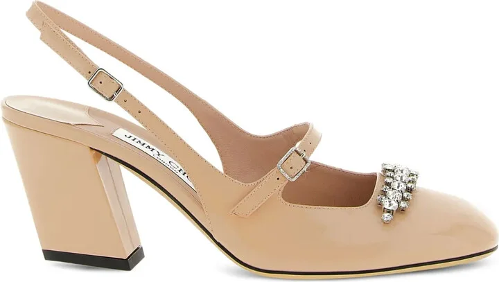 70mm Belinda crystal-embellished slingback pumps