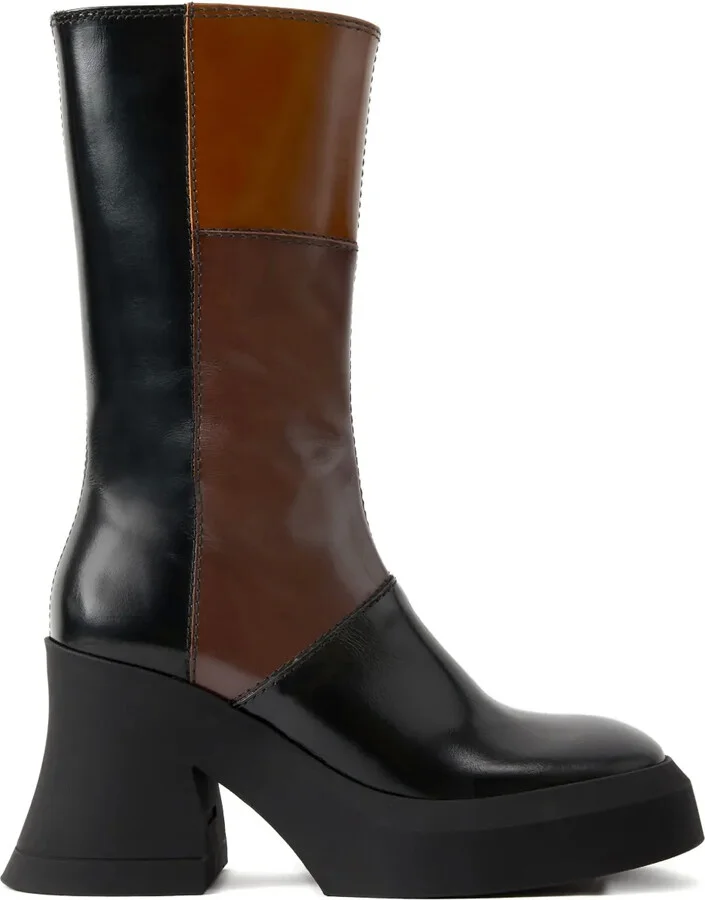 70mm Belinda leather panelled boots
