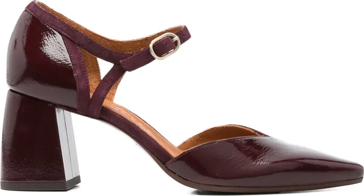 70mm Block-Heel Ankle-Strap Pumps