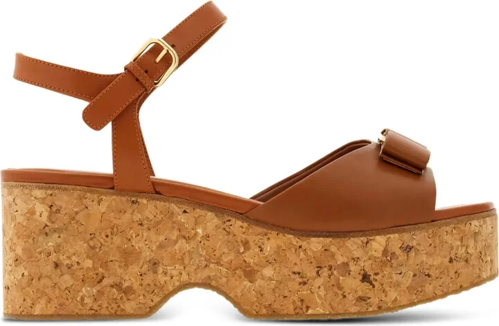70mm Bow-Detail Platform Sandals