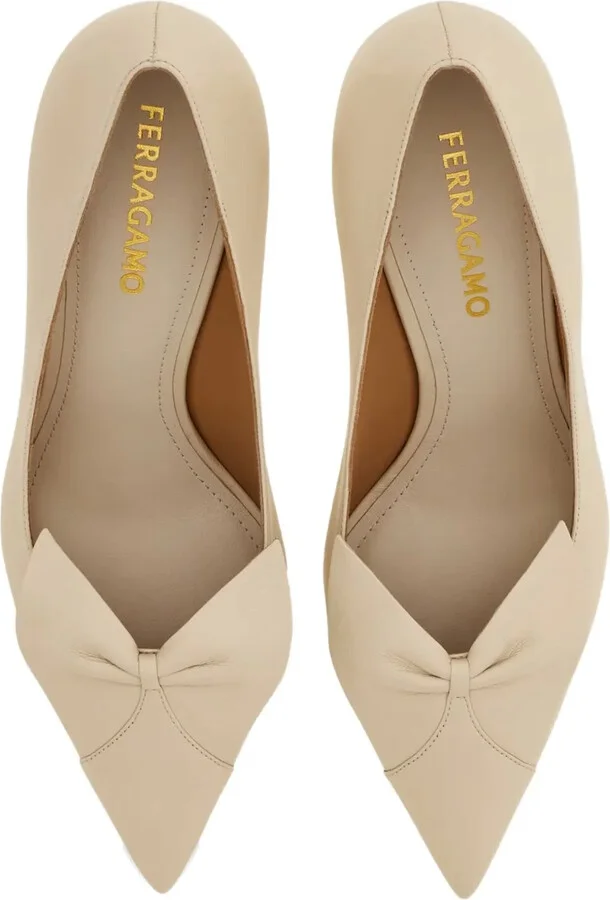 70mm Bow leather pumps - Image 3