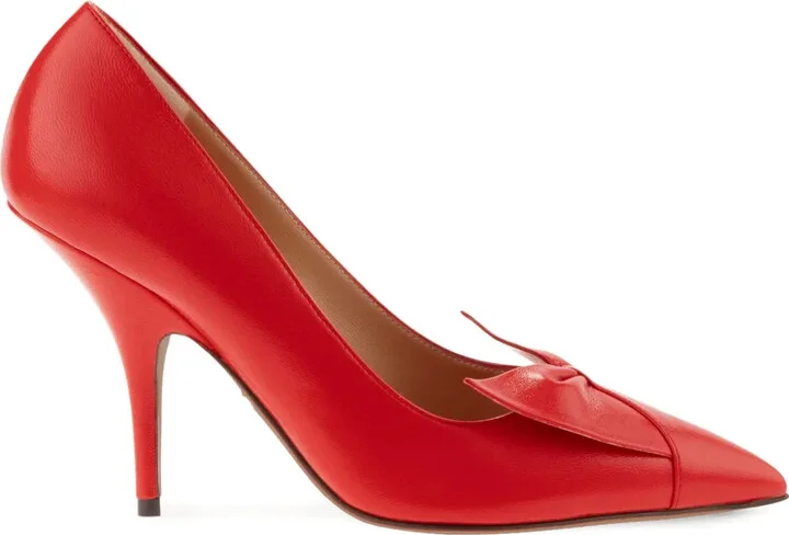 70mm Bow Pointed-Toe Pumps