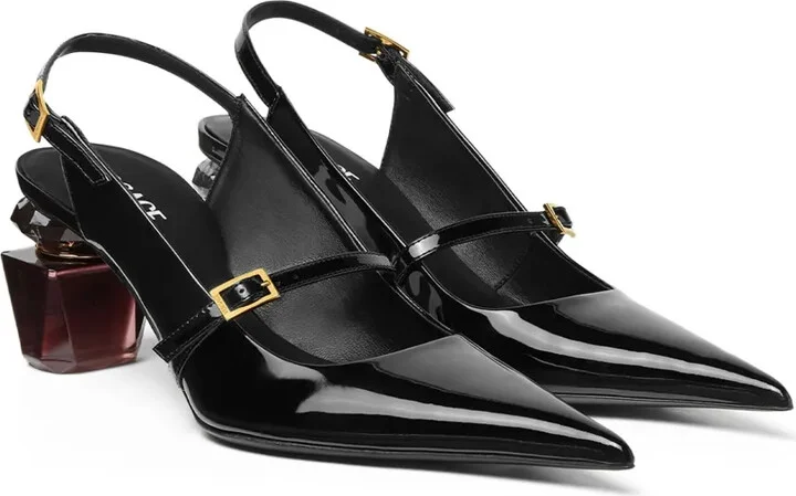 70mm Bright Crystal slingback pumps - Image 2
