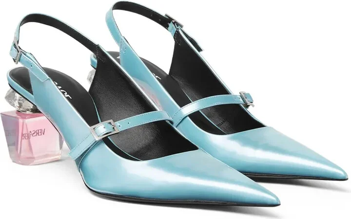 70mm Bright Crystal slingback pumps - Image 2