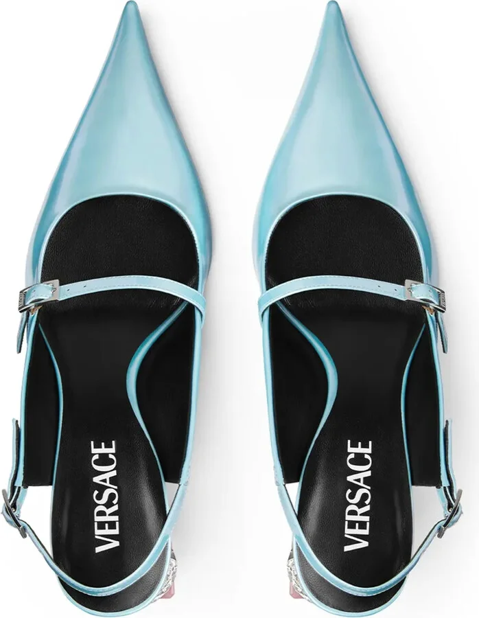 70mm Bright Crystal slingback pumps - Image 3