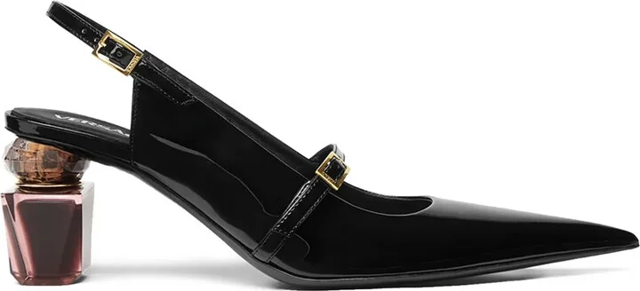 70mm Bright Crystal slingback pumps