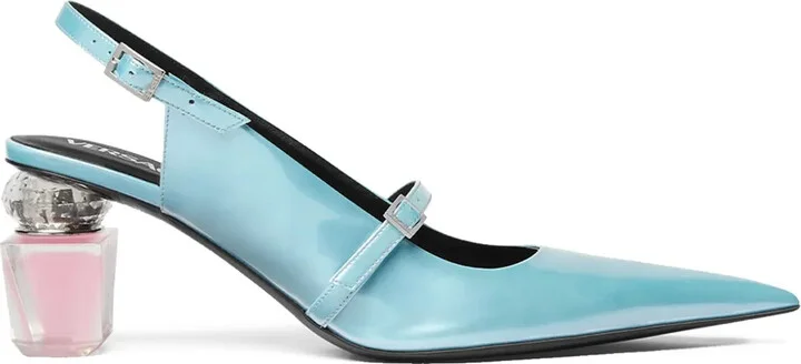 70mm Bright Crystal slingback pumps