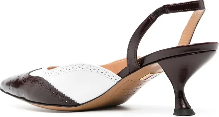 70mm Brogue-Detailed Slingback Pumps - Image 3