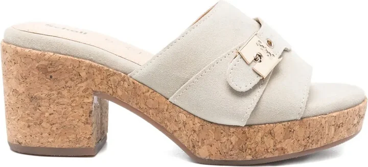 70mm Buckle-Detail Cork Platform Sandals