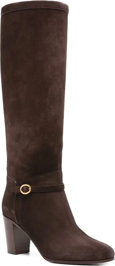 70mm Buckle-Detail Suede Boots - Image 2