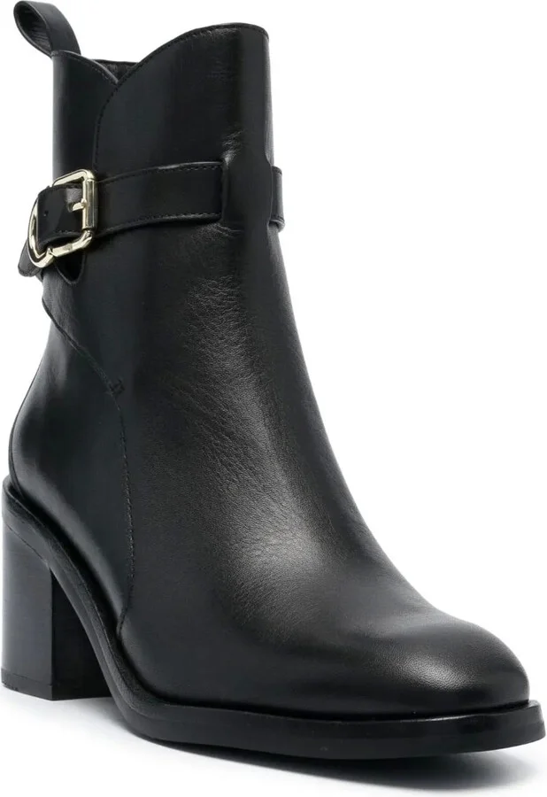 70mm Buckled Leather Boots - Image 2