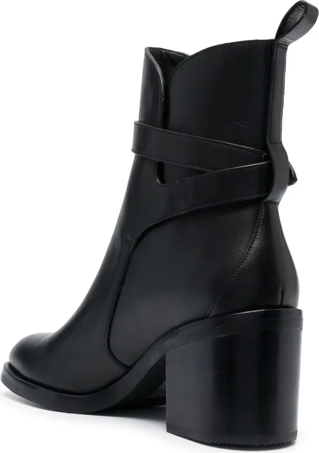 70mm Buckled Leather Boots - Image 3