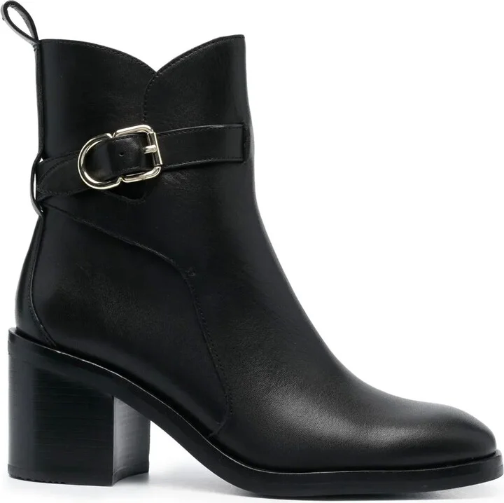 70mm Buckled Leather Boots