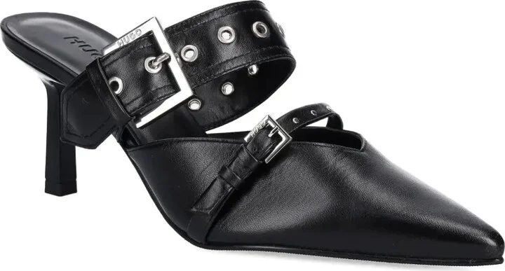 70mm Buckled Leather Mules - Image 2