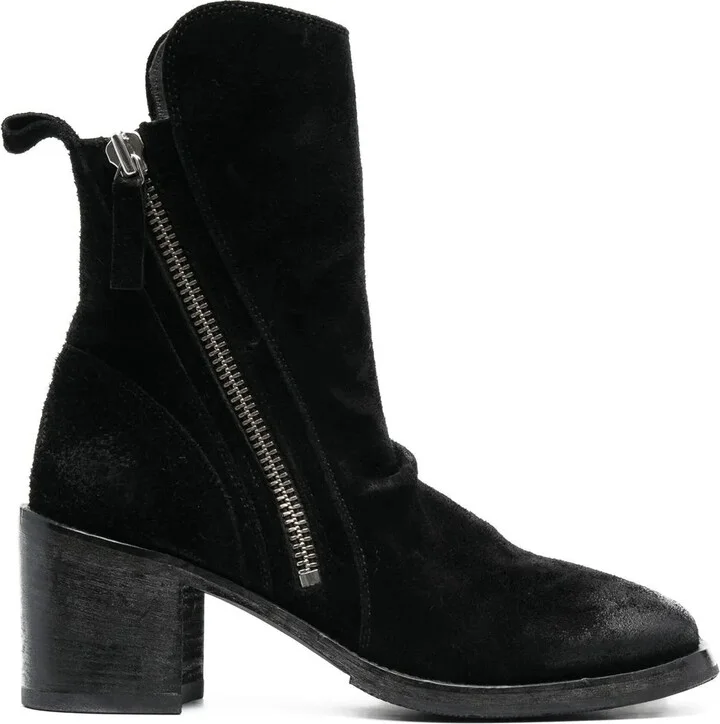 70mm Burnished-Effect Suede Ankle Boots