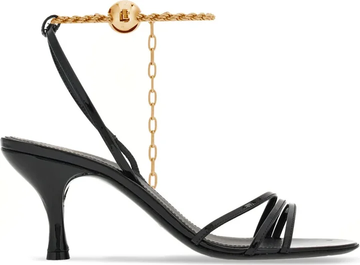 70mm Cable-Link Chain Leather Sandals