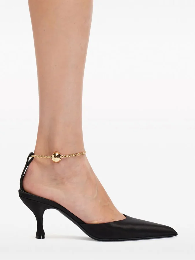 70mm Cable-Link Chain Satin-Finish Pumps - Image 5