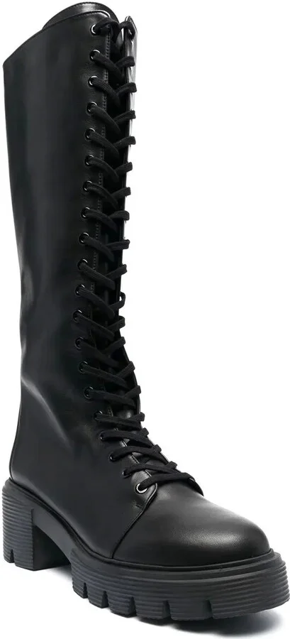 70mm Calf-Length Lace-Up Boots - Image 2