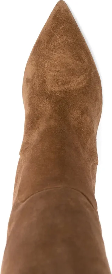 70mm Calf Suede Block-Heel Boots - Image 4