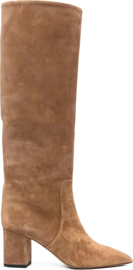 70mm Calf Suede Block-Heel Boots