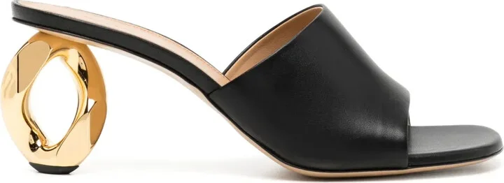 70mm Chain Heel leather sandals