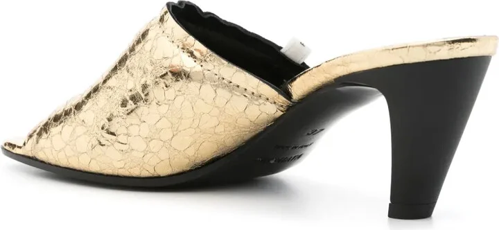 70mm Crinkled Leather Sandals - Image 3