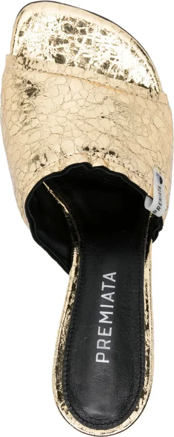 70mm Crinkled Leather Sandals - Image 4