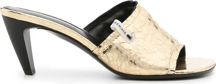 70mm Crinkled Leather Sandals