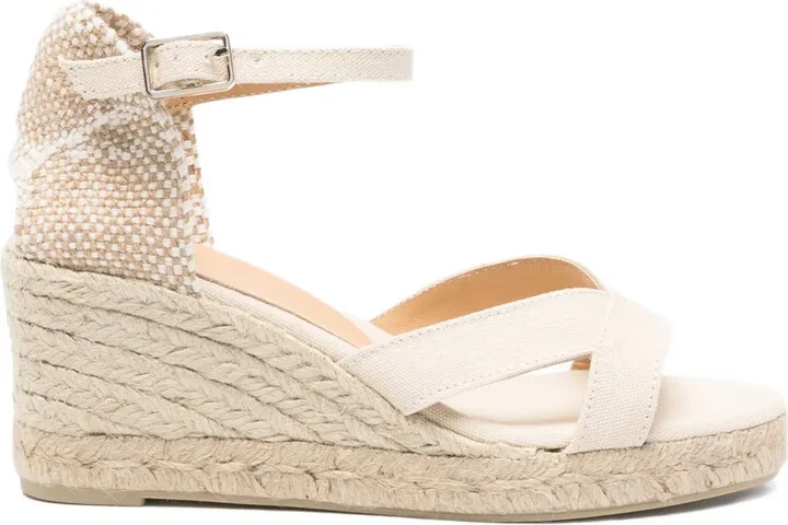 70mm Cross-Strap Wedge Sandals