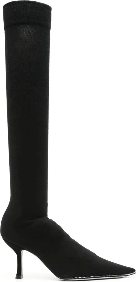 70mm Crystal-Embellished Knitted Boots