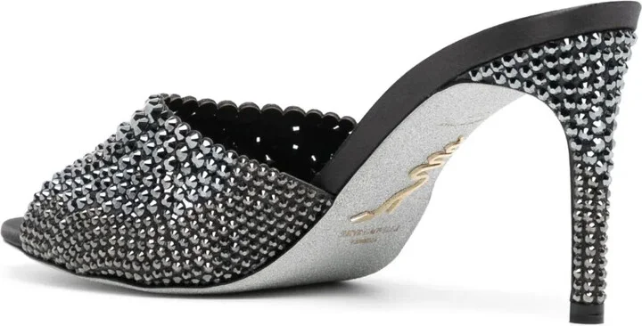 70mm Crystal-Embellished Leather Sandals - Image 3
