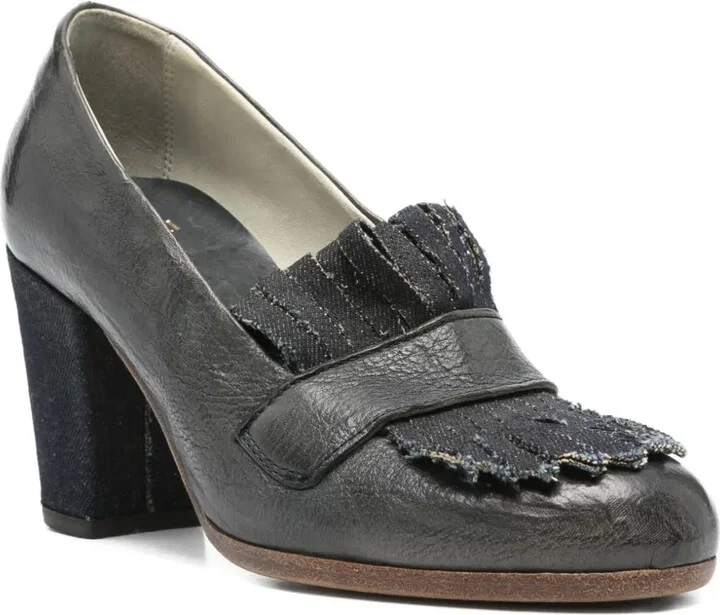70mm Denim-Detail Block-Heel Loafers - Image 2