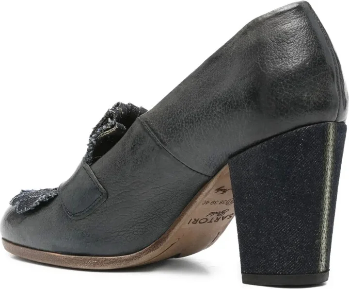 70mm Denim-Detail Block-Heel Loafers - Image 3