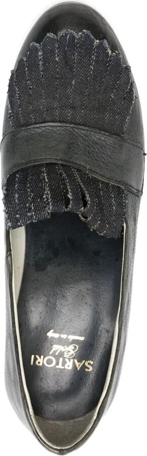 70mm Denim-Detail Block-Heel Loafers - Image 4