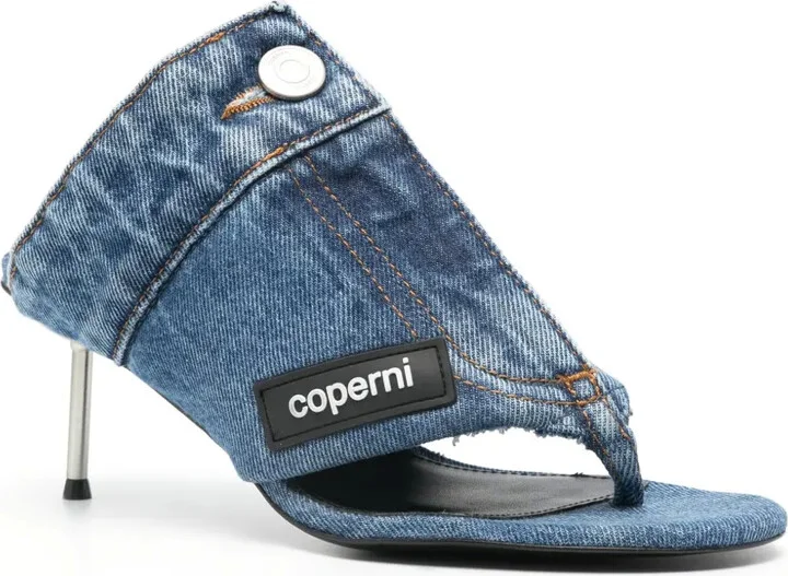 70mm Denim Sandals - Image 2