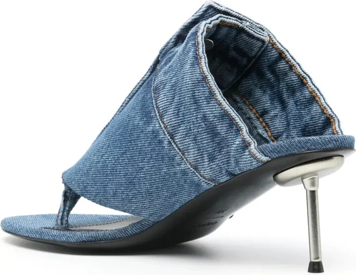 70mm Denim Sandals - Image 3