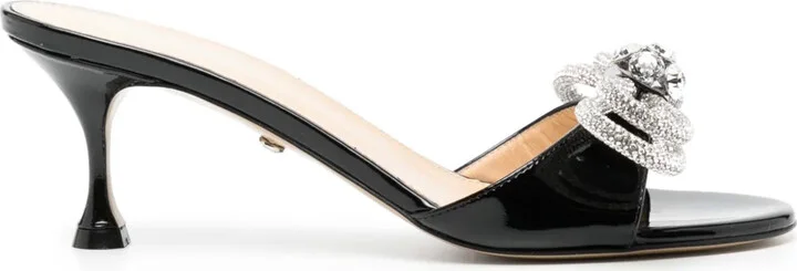 70mm Double Bow patent-leather sandals
