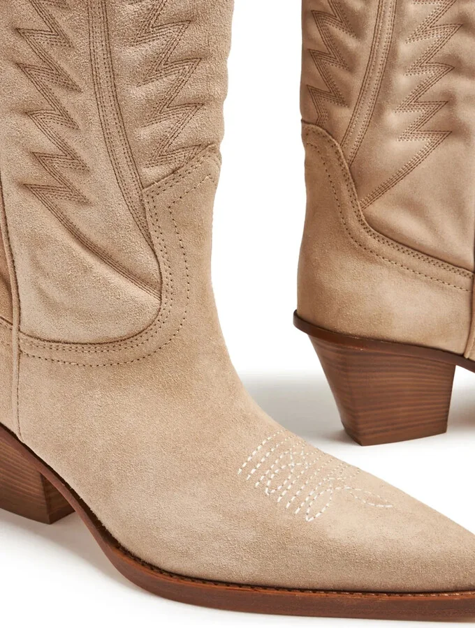 70mm Embroidered-Motif Suede Boots - Image 4