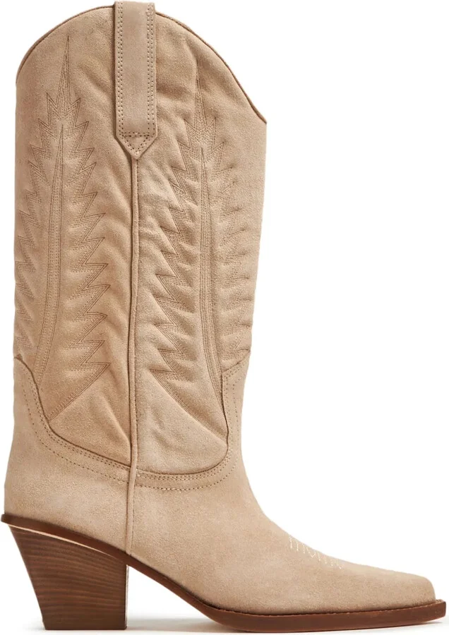 70mm Embroidered-Motif Suede Boots