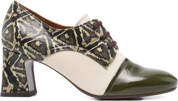 70mm Fadri patterned block-heel pumps