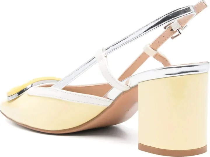 70mm Faux-Leather Sling Back Pumps - Image 3