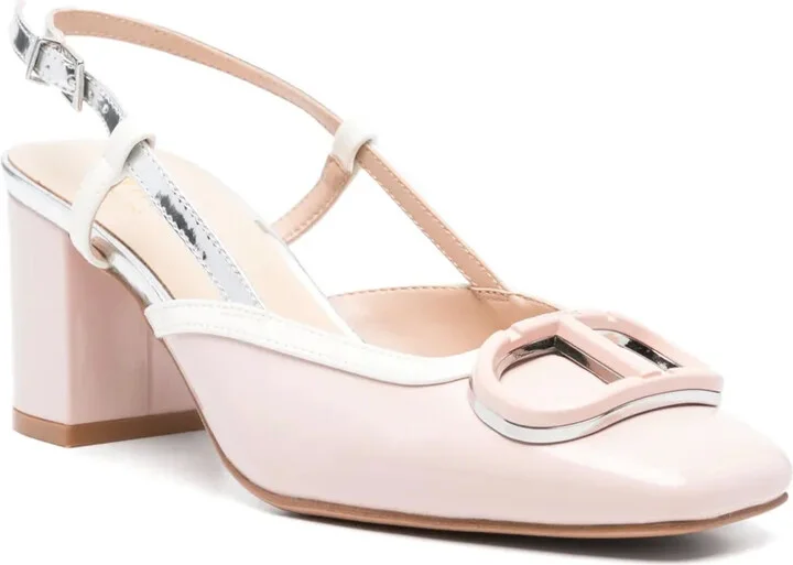 70mm Faux-Leather Sling Back Pumps - Image 2