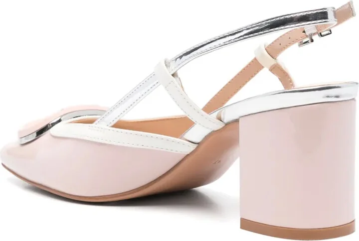 70mm Faux-Leather Sling Back Pumps - Image 3