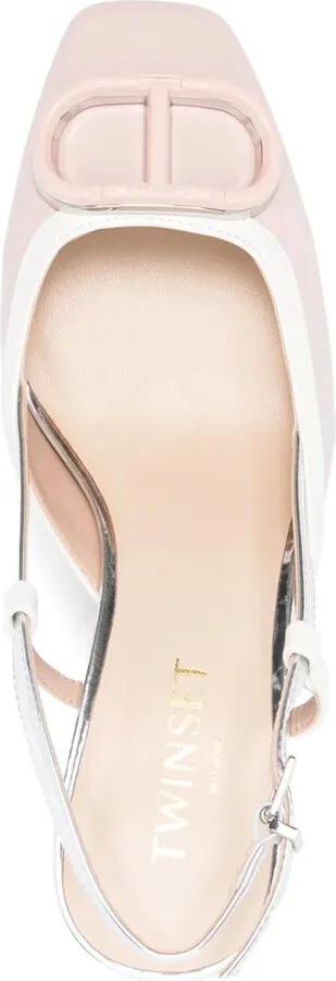 70mm Faux-Leather Sling Back Pumps - Image 4