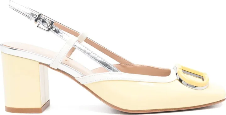 70mm Faux-Leather Sling Back Pumps
